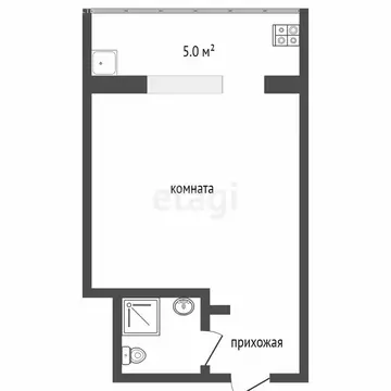 1-комнатная квартира: Тюмень, Олимпийская улица, 34 (20.9 м)