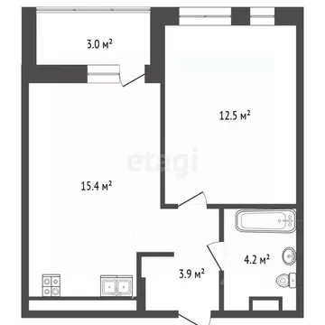 1-к кв. Тюменская область, Тюмень ул. Василия Малкова, 9 (36.13 м)