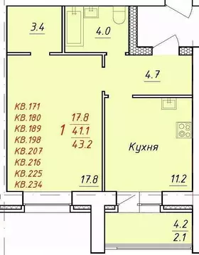 1-к кв. Алтайский край, Новоалтайск Индустриальная ул., 18А (43.2 м)