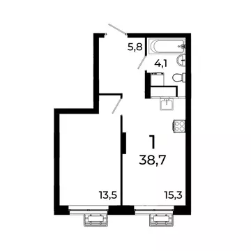 1-комнатная квартира: Нижний Новгород, квартал Кооперативный посёлок ...