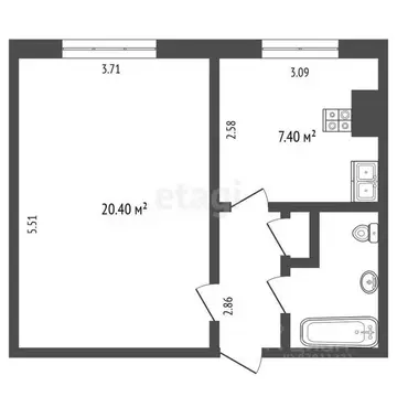 1-к кв. Кемеровская область, Прокопьевск Институтская ул., 64 (35.9 м)