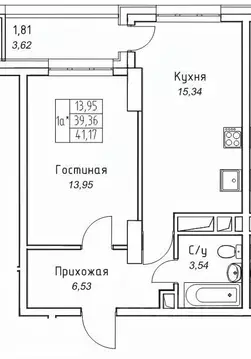 1-к кв. Саха (Якутия), Якутск 11-й кв-л,  (41.17 м)