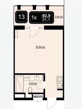 Студия Краснодарский край, Анапа Пионерский просп. (40.9 м)