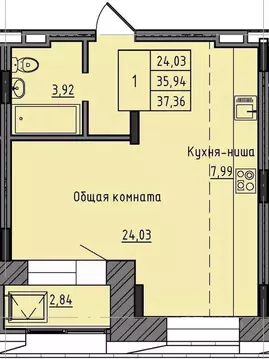 1-к кв. Саха (Якутия), Якутск 37-й кв-л,  (37.36 м)