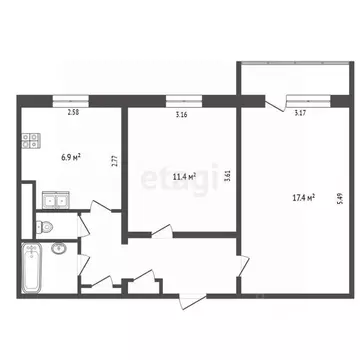 Комната Ямало-Ненецкий АО, Муравленко ул. Муравленко, 31 (17.4 м)