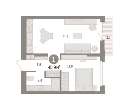 1-к кв. Свердловская область, Екатеринбург Сортировочный жилрайон, ...