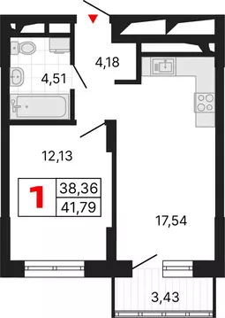 1-комнатная квартира: Екатеринбург, жилой район Втузгородок, ЖК Алиса ...