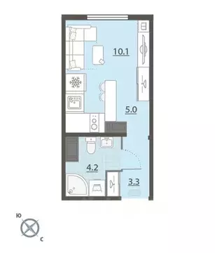 Студия Свердловская область, Екатеринбург Широкая Речка мкр, Меридиан ...