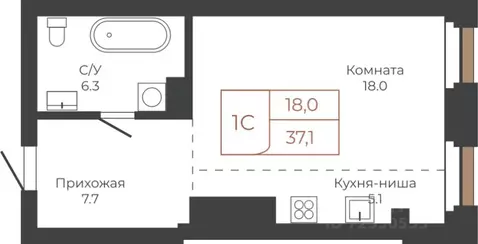 1-к кв. Алтайский край, Барнаул пл. Баварина, 8к1 (36.8 м)