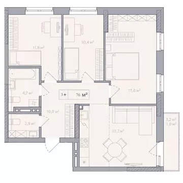 3-к кв. Башкортостан, Стерлитамак Солнечный мкр,  (78.2 м)