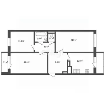 3-к кв. Костромская область, Кострома Линейная ул., 20 (79.4 м)