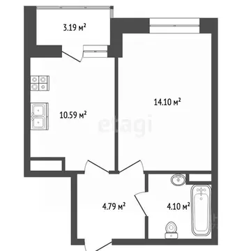 1-к кв. Архангельская область, Архангельск Таймырская ул., 4к1 (33.6 ...