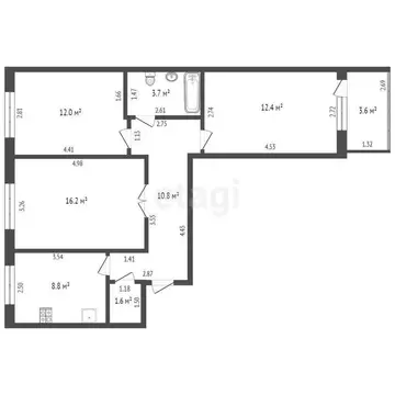3-комнатная квартира: Стерлитамак, Патриотическая улица, 108 (65.5 м)