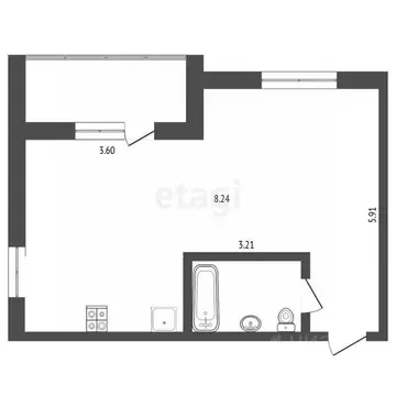 Студия Тюменская область, Тюмень Харьковская ул., 66 (44.1 м)