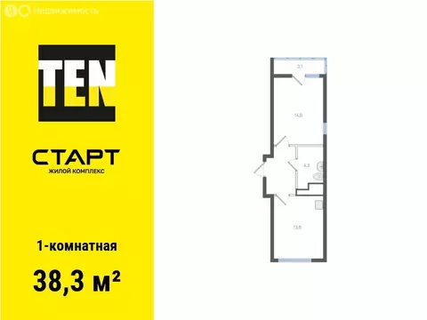 1-комнатная квартира: Екатеринбург, микрорайон Академический, 4-й ...