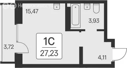 Квартира-студия: Новосибирск, квартал на Игарской (23.51 м)