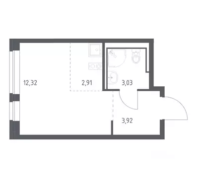 Студия Москва Молжаниново жилой комплекс, к6 (22.18 м)