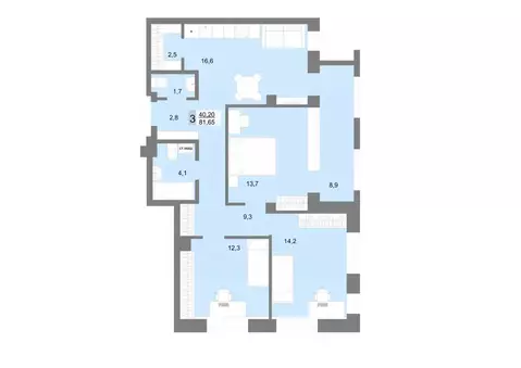 3-к кв. Свердловская область, Екатеринбург ВИЗ жилрайон, Даблхаус 1:1 ...