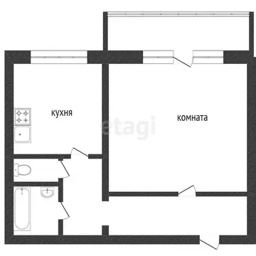 1-комнатная квартира: Златоуст, квартал Медик, 5 (34 м)