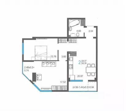 2-к кв. Крым, Ялта ул. Кирова, 155Ак1 (64.07 м)