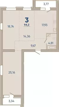 3-к кв. Курганская область, Курган ул. Климова, 17А (94.2 м)