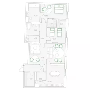 2-к кв. Москва Софийская наб., 34С3 (146.7 м)