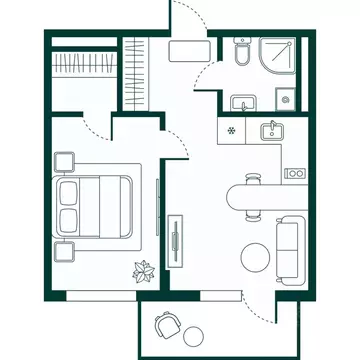 1-к кв. Дагестан, Дербент Новая История жилой комплекс (44.87 м)