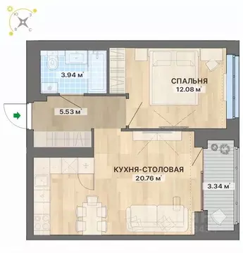 1-к кв. Свердловская область, Екатеринбург пер. Ударников, 33 (45.65 ...