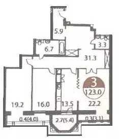 3-комнатная квартира: Москва, проспект Вернадского, 80Ак1 (119.4 м)
