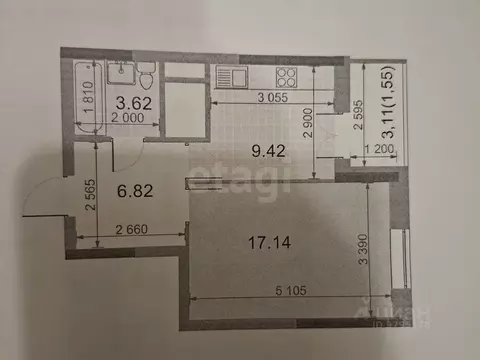 1-к кв. Татарстан, Казань ул. Академика Завойского, 23 (37.7 м)