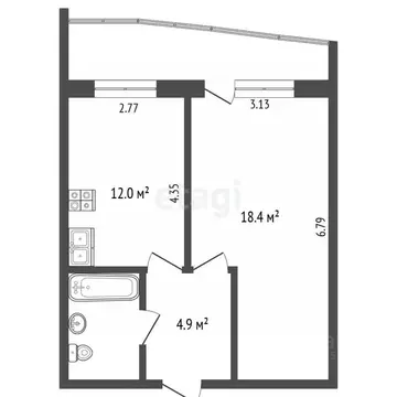 1-к кв. Вологодская область, Вологда Костромская ул., 5 (39.0 м)