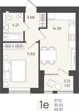 Квартира-студия: Калининградская область, Пионерский (35.52 м)