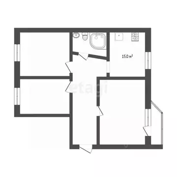 3-к кв. Тюменская область, Тюмень ул. Николая Ростовцева, 2 (74.0 м)