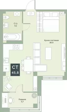 Студия Курганская область, Курган Заозерный жилрайон, 6А мкр, ул. ...