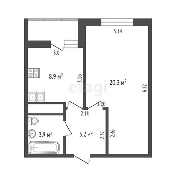 1-комнатная квартира: Омск, улица Красный Путь, 143к5 (38.3 м)