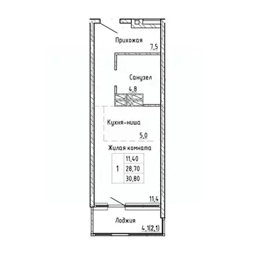 1-к кв. Приморский край, Владивосток Снеговая Падь мкр,  (30.8 м)