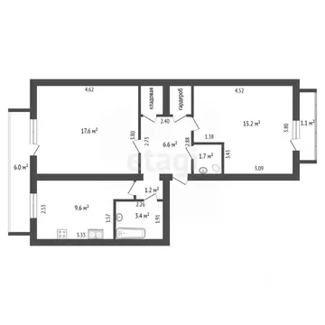 2-к кв. Крым, Феодосия ул. Грина, 35к2 (57.1 м)