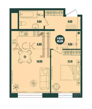 1-к кв. Ханты-Мансийский АО, Сургут 39-й мкр, Крылов жилой комплекс ...
