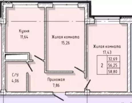 2-комнатная квартира: Нальчик, район Горная, Солнечная улица, 7/11 ...