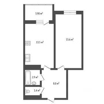 1-к кв. Тюменская область, Тюмень ул. Мельникайте, 2к7 (39.8 м)