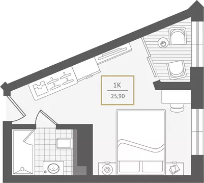 1-комнатная квартира: Адлер, улица Ленина, 280А (26.7 м)