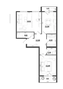 2-к кв. Калужская область, Калуга ул. Радостная, 10 (72.63 м)