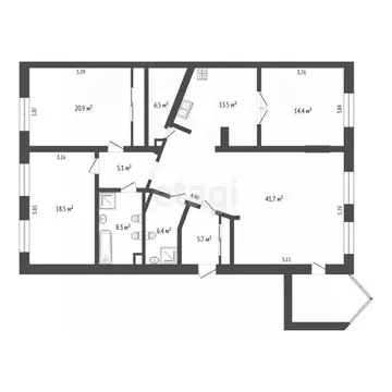 3-к кв. Тюменская область, Тюмень ул. Кирова, 25 (144.0 м)