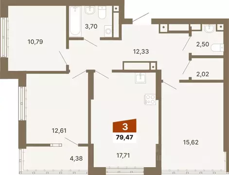 3-к кв. Свердловская область, Екатеринбург ул. Волгоградская, 197к2 ...