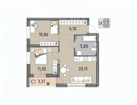 2-к кв. Свердловская область, Екатеринбург Юго-Западный жилрайон, ...