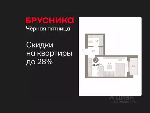 Студия Свердловская область, Екатеринбург пер. Торфяной, 4 (31.0 м)