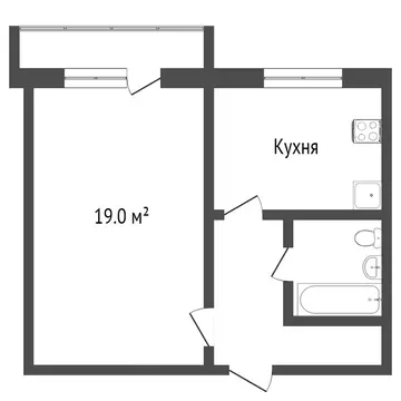 1-комнатная квартира: Тобольск, 8-й микрорайон, 46 (35.6 м)