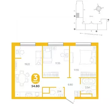 3-к кв. Тюменская область, Тюменский муниципальный округ, с. Горьковка ...