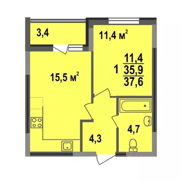 1-к кв. Владимирская область, Владимир Веризино мкр, Веризино лайф ...