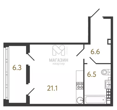 Студия Санкт-Петербург Миргородская ул., 1 (34.2 м)